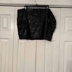 MADDEN NYC Black Sequin Skirt – XXL